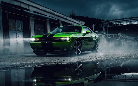 2880x1800 Green Dodge Challenger 4k Macbook Pro Retina Hd 4k Wallpapers