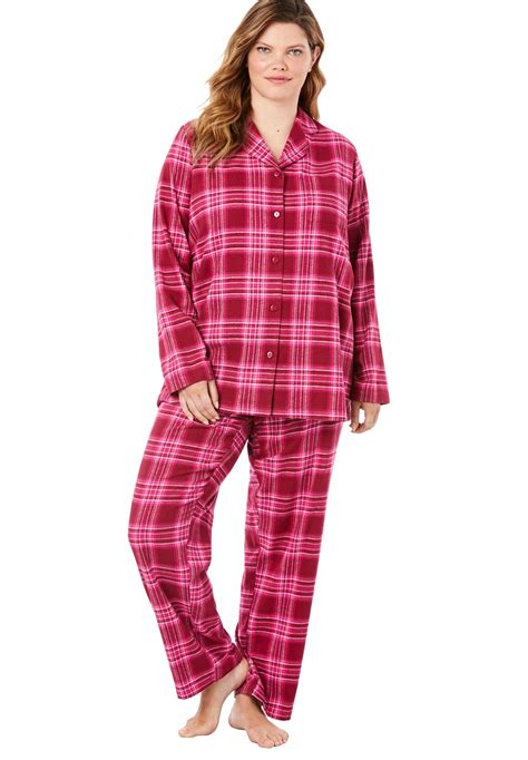 Dreams And Co Dreams And Co Womens Plus Size Classic Flannel Pajama Set