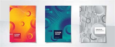 Premium Vector Abstract Creative Design Book Cover Background Set A4