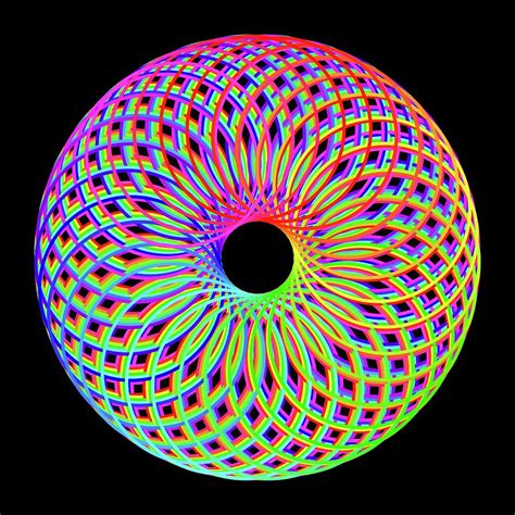 Sacred Geometry Torus Hypnotic Rainbow Eye Digital Art By Aleksandra