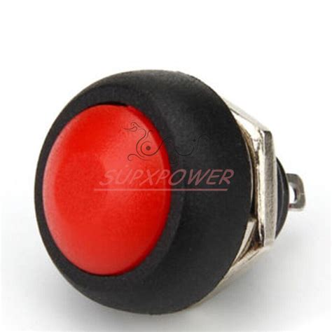 New Pbs B Mm Red Momentary Switch Waterproof On Off Round Push