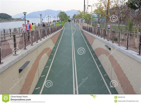 Modern hong kong is located in south china and is a special administrative zone of china. City Bike Lane At Tseung Kwan O Editorial Image - Image of ...