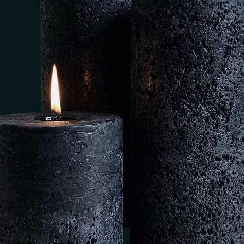 Black Textured Candle Trio Candle Kiosk