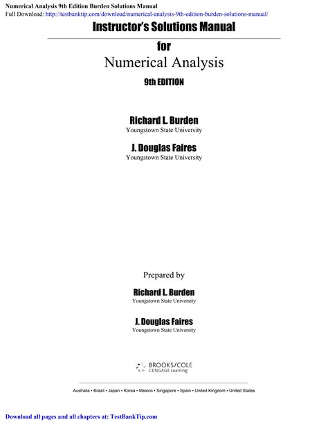 Numerical Analysis 9th Edition Burden Solutions Manual By Johne863 Issuu