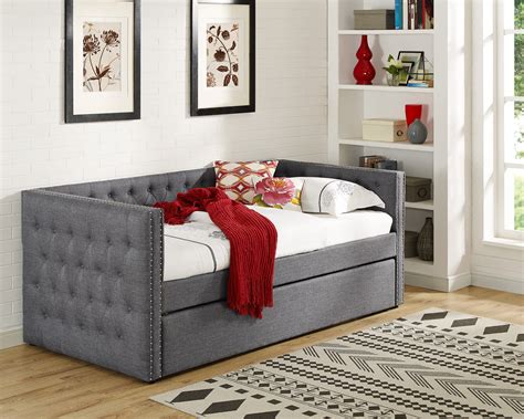 Trina Gray Tufted Daybed My Furniture Place