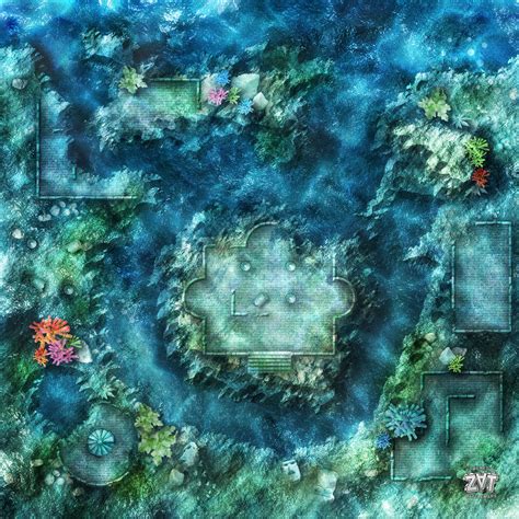 Ia3 X1 Submerged Ruins Battle Map Dnd World Map Dungeon Maps