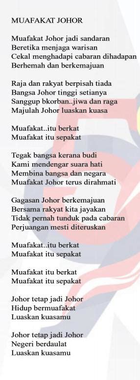 Allah selamat sultan mahkota, lagu negeri kedah darul aman. Lagu Muafakat Johor | Portal Rasmi Majlis Perbandaran ...