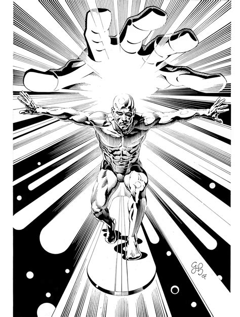 Silver Surfer In Craig Hamiltons Black And White Heroes Comic Art