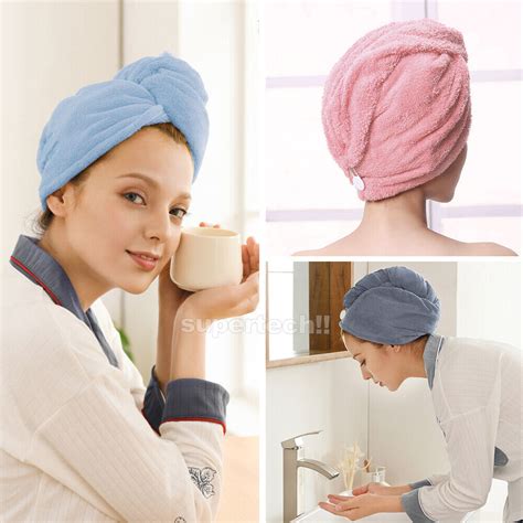 Quick Dry Hair Towel Drying Turban Bath Towel Head Wrap Fast Hat Spa