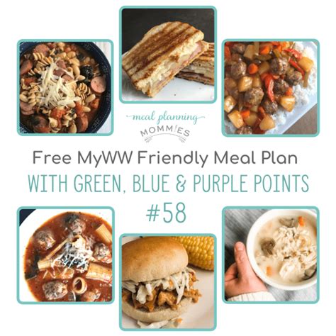 Myww Friendly Meal Plan Meal Planning Mommies