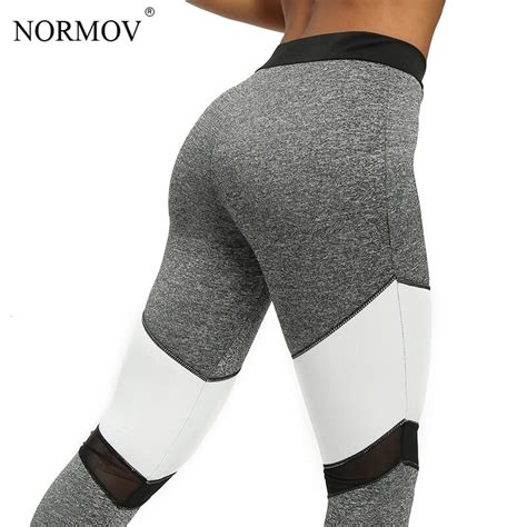 normov sexy high waist leggings women clothing patchwork mesh pants trousers female breathable