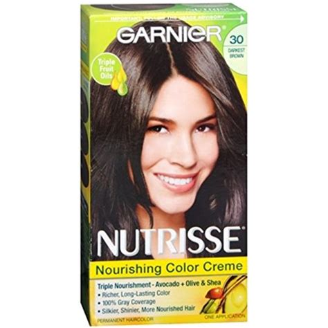 According to the manufacturer, it can be used to color black hair too. Garnier Nutrisse Haircolor, 30 Darkest Brown 1 ea * You ...