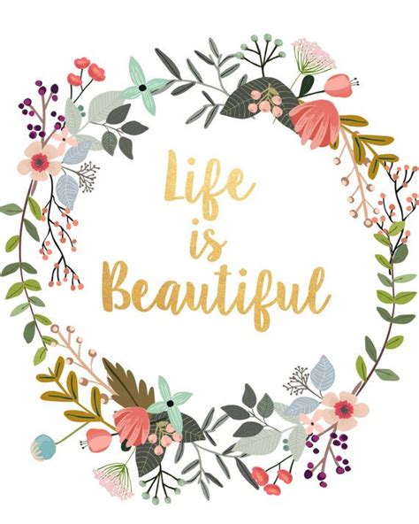 Life Is Beautifultypography Poster Instant Download Wall Decor