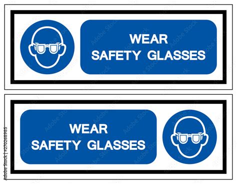 wear safety glasses must be worn symbol sign vector illustration isolated on white background