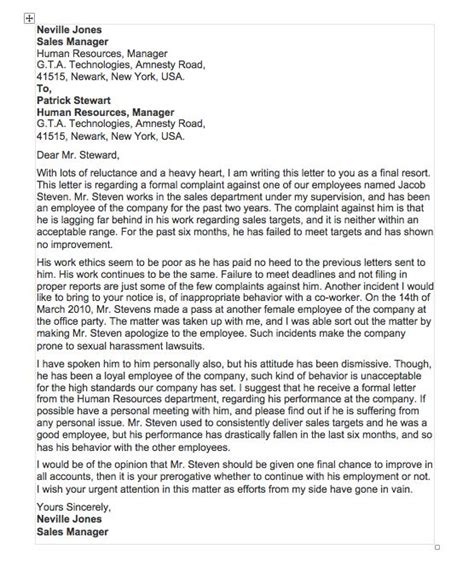 Maybe you would like to learn more about one of these? Formal Complaint Letter Sample Against A Person | Top Form ...