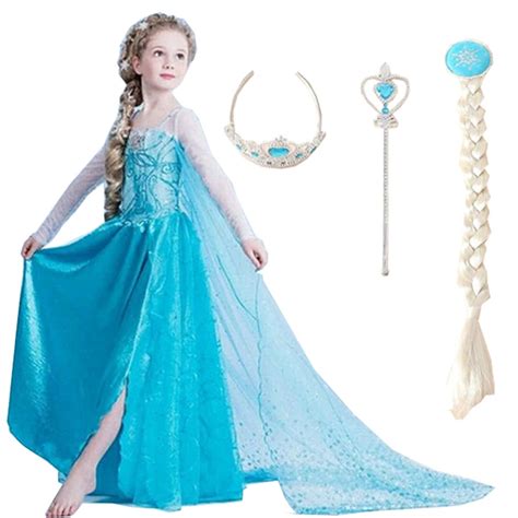 2018 Girls Dresses Elsa Dress Princess Movie Cosplay Party Dress
