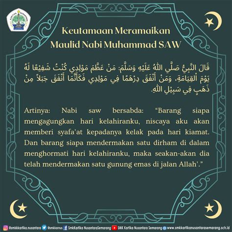 Keutamaan Meramaikan Maulid Nabi Muhammad Saw Smk Kartika Nusantara