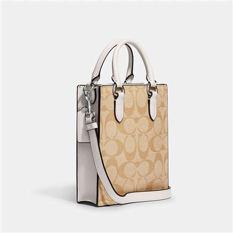 Coach Outlet North South Mini Tote In Signature Canvas Outlet Shop