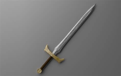 3d Model Warrior Medieval Sword Vr Ar Low Poly Cgtrader