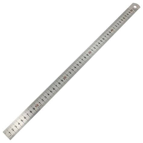 Double Side Scale Stainless Steel Straight Ruler Measuring Tool 50cm In