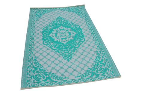 Der teppich als element der raumgestaltung. Buitenkleed wit turquoise 3916 | Kelim-teppiche.de