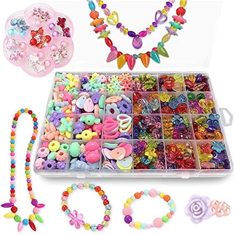 Bead Kits For Jewelry Making Craft Beads Kids Girls Colorful Acrylic