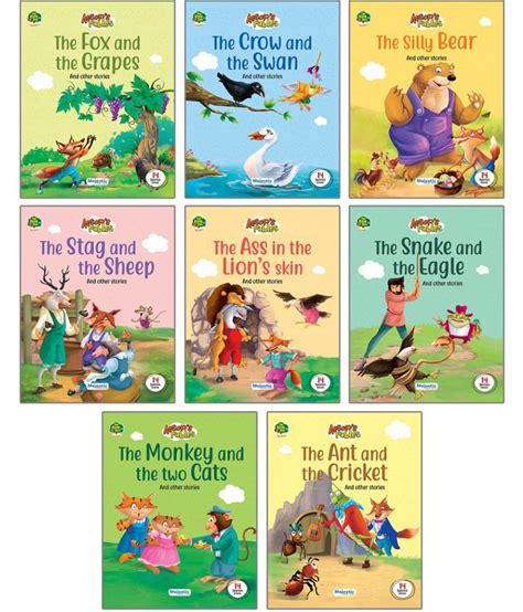 111 Aesops Fables English Story Books For Kids Set Of 8 Books