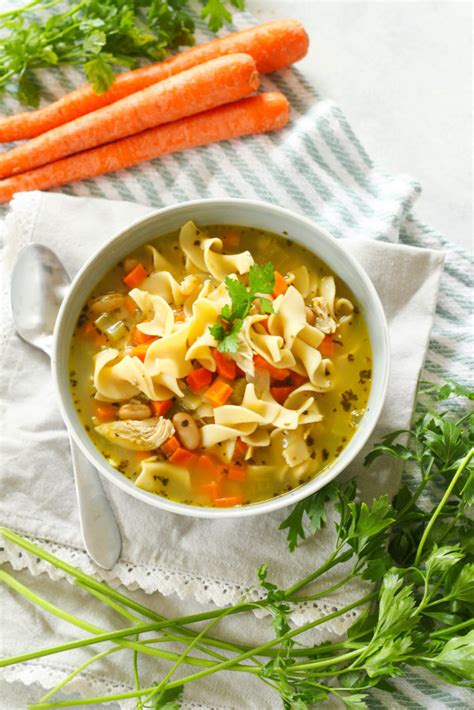 Reduce heat and simmer, covered, until the chicken is cooked through. Homemade Chicken Noodle Soup - Under 30 Minute Dinner ...