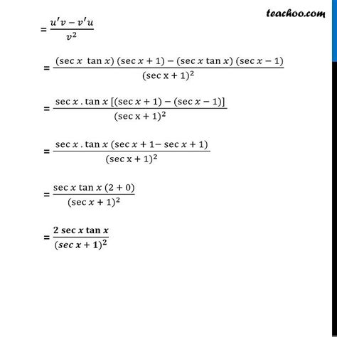 misc 18 find derivative sec x 1 sec x 1 cbse derivatives