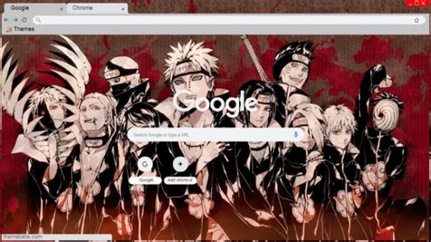 Naruto Akatsuki Member Theme Chrome Theme Themebeta