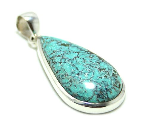 Turquoise Pendant In 925 Silver 52mm Silver Hills Gems