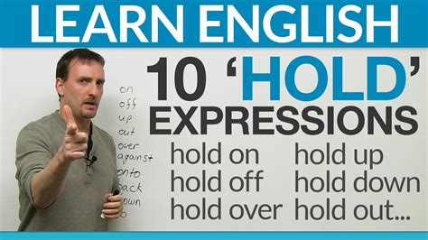 10 HOLD Phrasal Verbs: hold up, hold to, hold out | Gramatica, Ingleses
