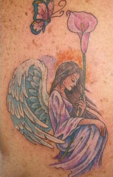 Sitting Angel Girl And Butterfly Tattoo Wings Tattoo I
