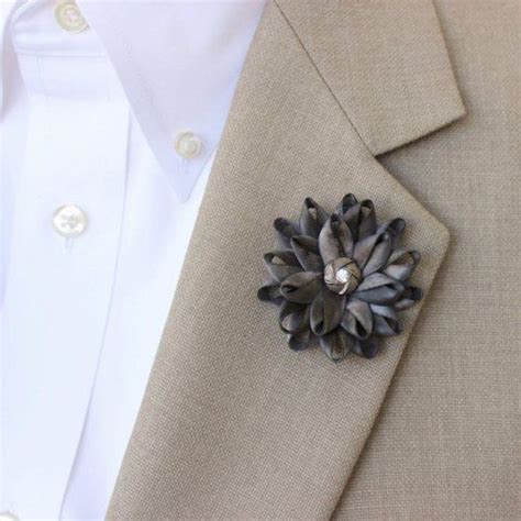 Handmade Lapel Flower For Him In Gray More Colors Available Flower