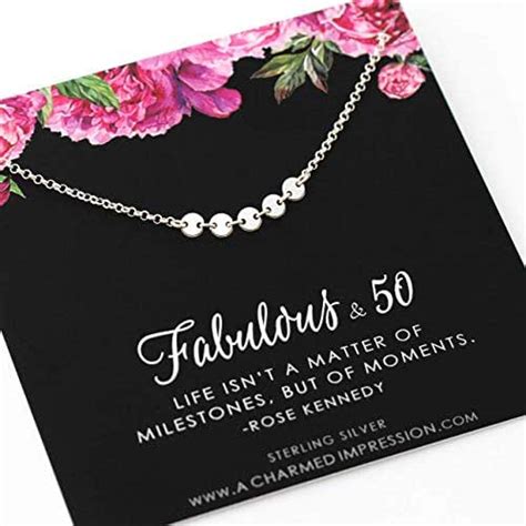 Personalized 50th birthday gift ideas. Amazon.com: 50th Birthday Gifts for Women • Sterling Silver Necklace • 50 Year Old Birthday ...