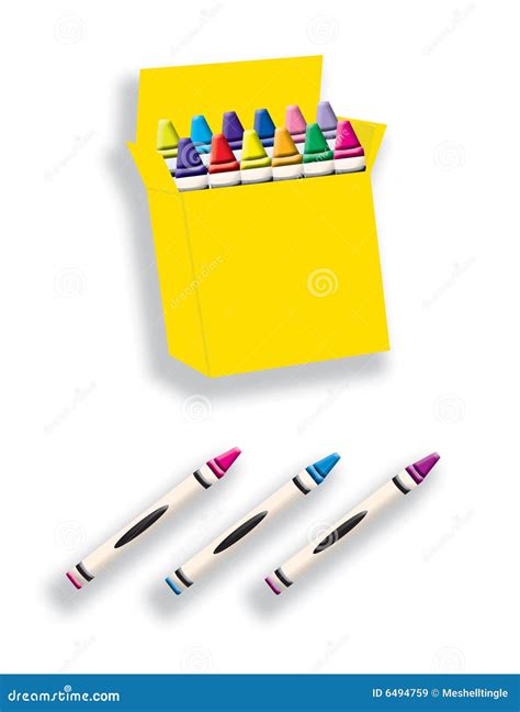 Box Of Crayons Stock Illustration Illustration Of Floating 6494759