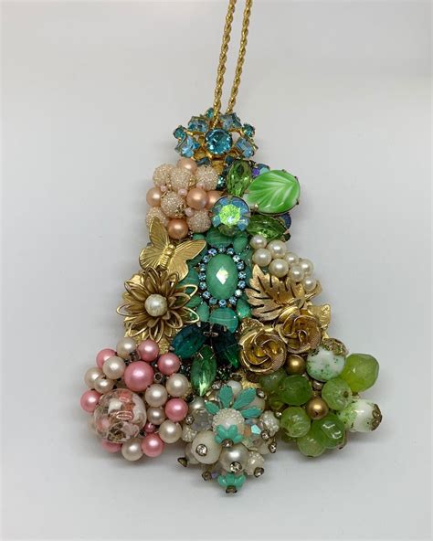 Vintage Jewelry Art Christmas Ornament Etsy