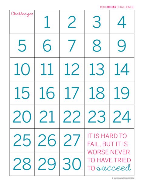 30 Day Countdown Calendar Printable Printable Templates