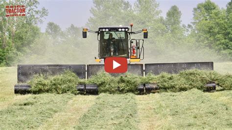 Bigtractorpower Mowing Merging Harvesting Alfalfa With Big Tractors