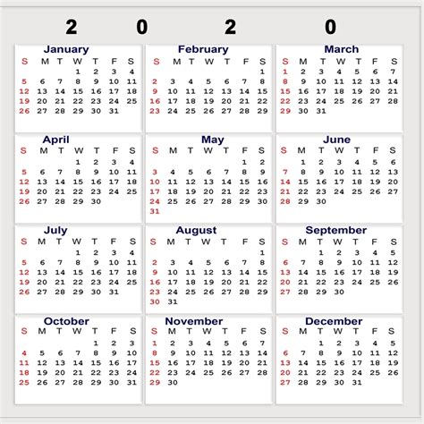 Year Calendar Week Numbers 2020 Month Calendar Printable