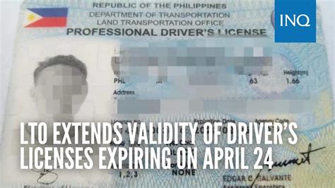 Lto Extends Validity Of Drivers Licenses Expiring On April 24 Youtube