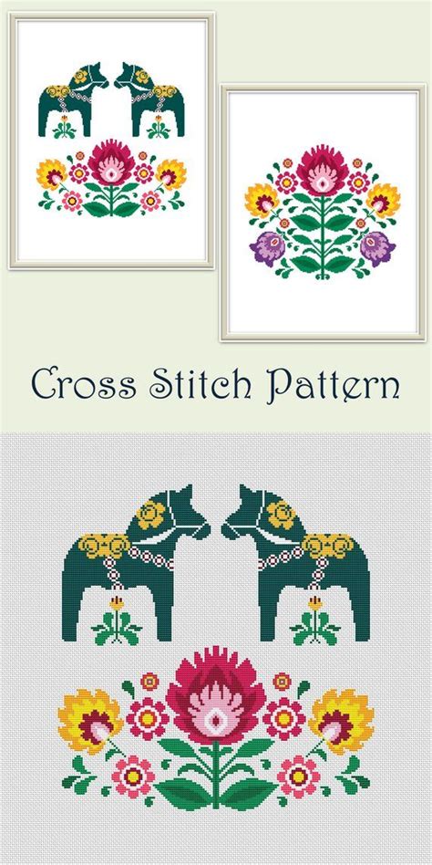 #7,909,543 in books (see top 100 in books). Set of two modern cross stitch patterns | Scandinavian ...