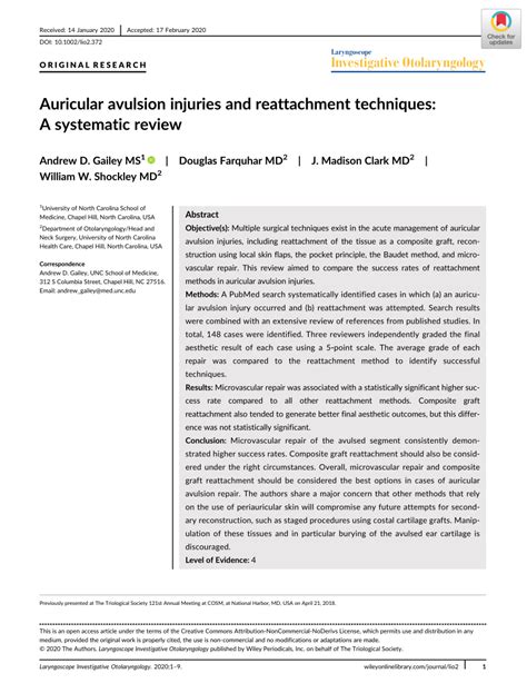 Pdf Auricular Avulsion Injuries And Reattachment Techniques A
