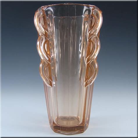 sowerby 2597 art deco 1930 s rosalin pink glass vase pink glass vase pink glass glass vase