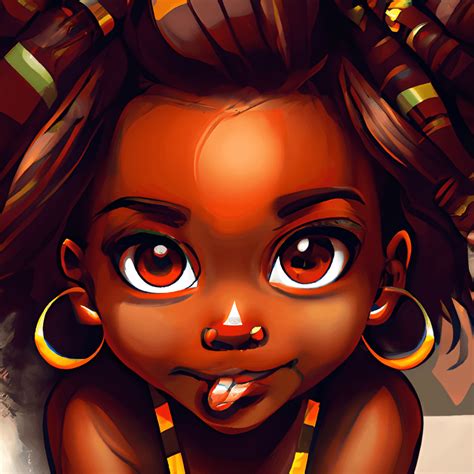 Chibi African Girl · Creative Fabrica