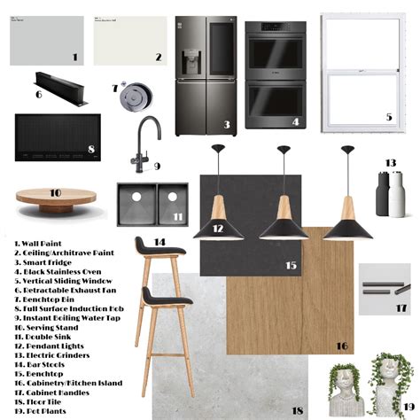 Sample Board Kitchen Interior Design Mood Board By Kirigall Style