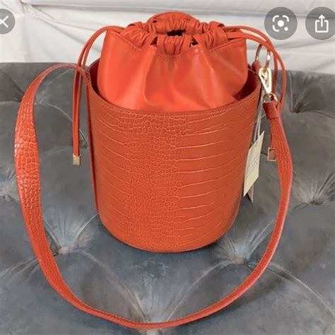 Nwot Divina Firenze Crocco Bucket Shoulder Bag Leather Made In Italy