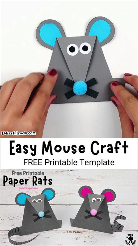 Easy Paper Mouse Craft Video Video Mouse Crafts School Crafts