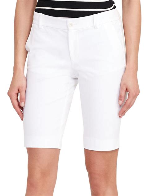 Lyst Lauren By Ralph Lauren Petite Solid Twill Shorts In White