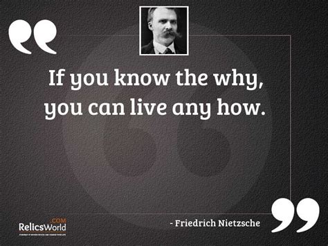 If You Know The Why Inspirational Quote By Friedrich Nietzsche